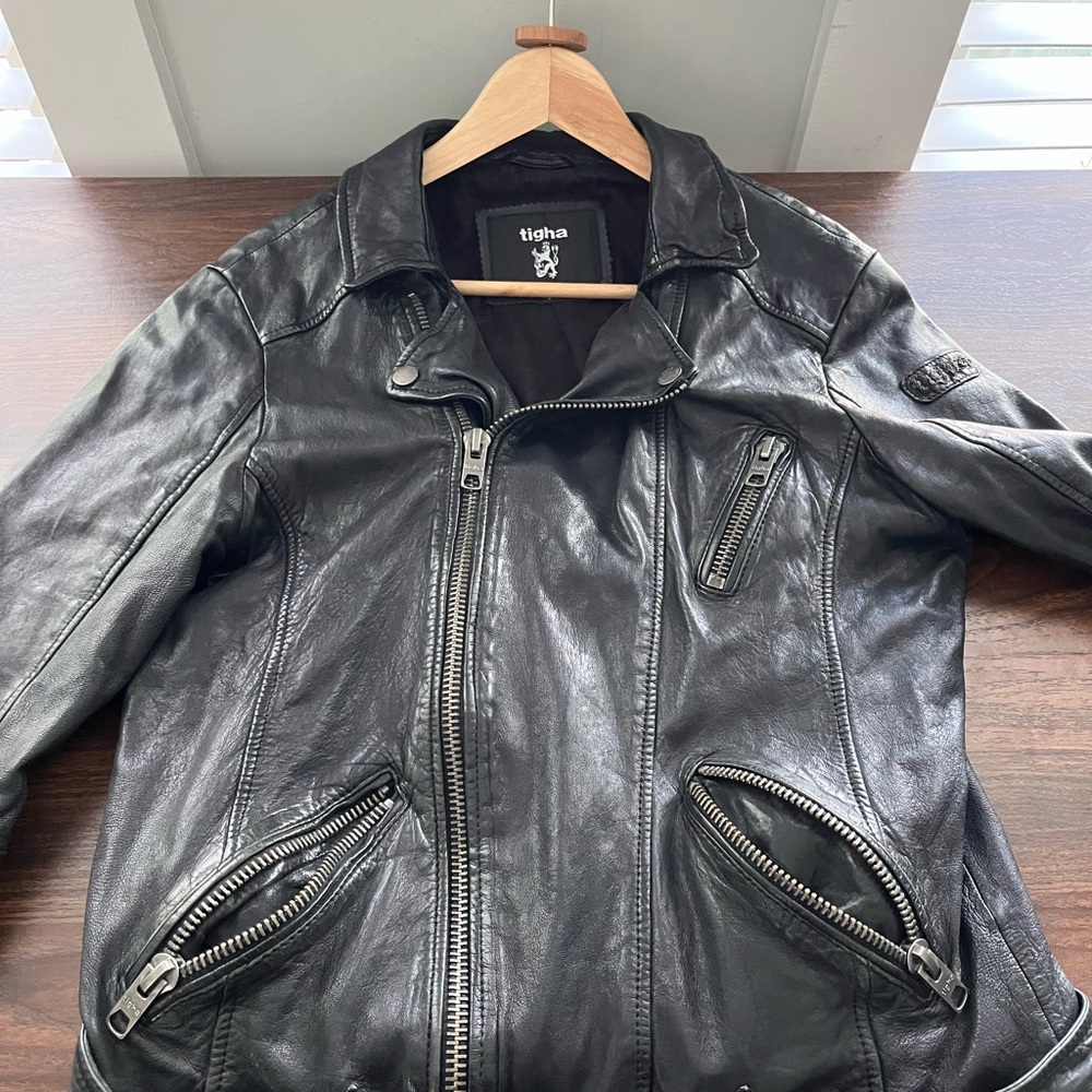 Tigha ICONIC Black Leather Jacket